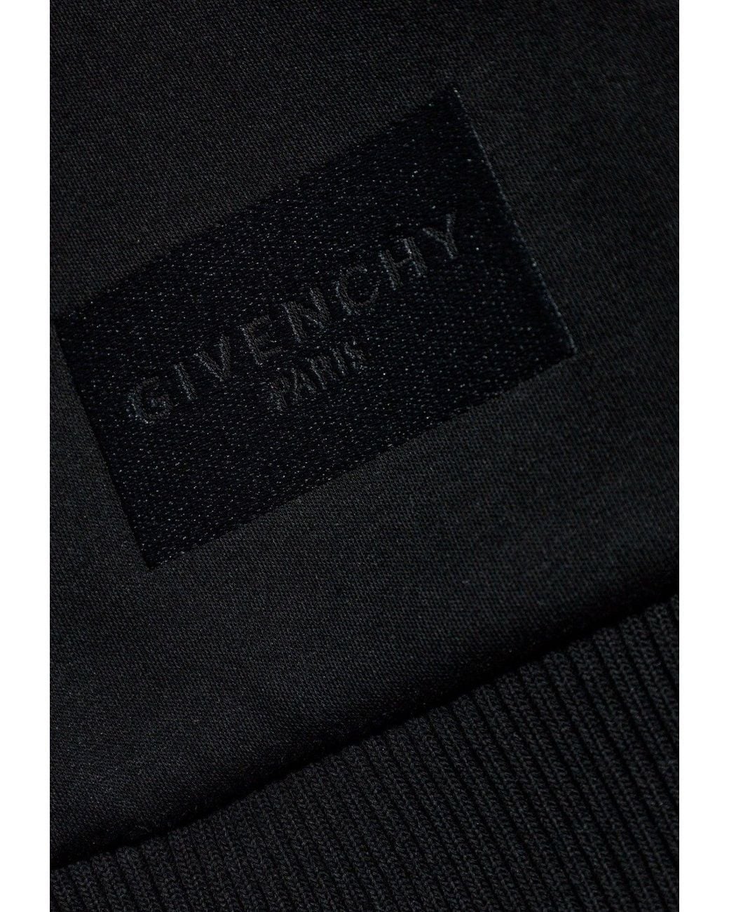 Givenchy Black Logo Patch Zip-Up Hooded Sweatshirt for men