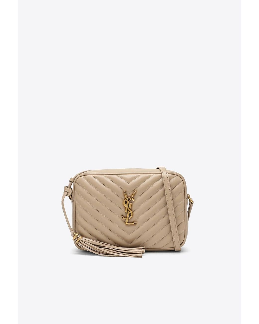 Saint Laurent Lou Quilted Leather Crossbody Bag in Natural Lyst