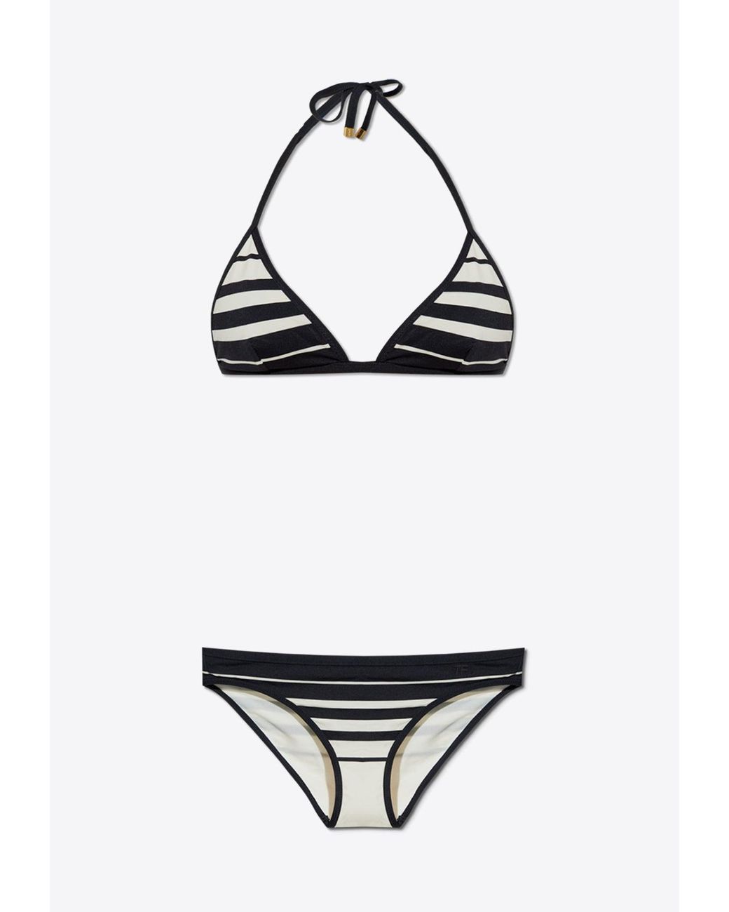 Tom Ford Black Striped Triangle Bikini