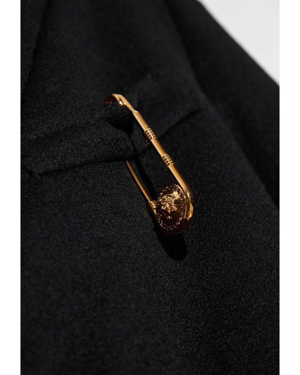 Versace Black Double-Breasted Wool Tailored Blazer