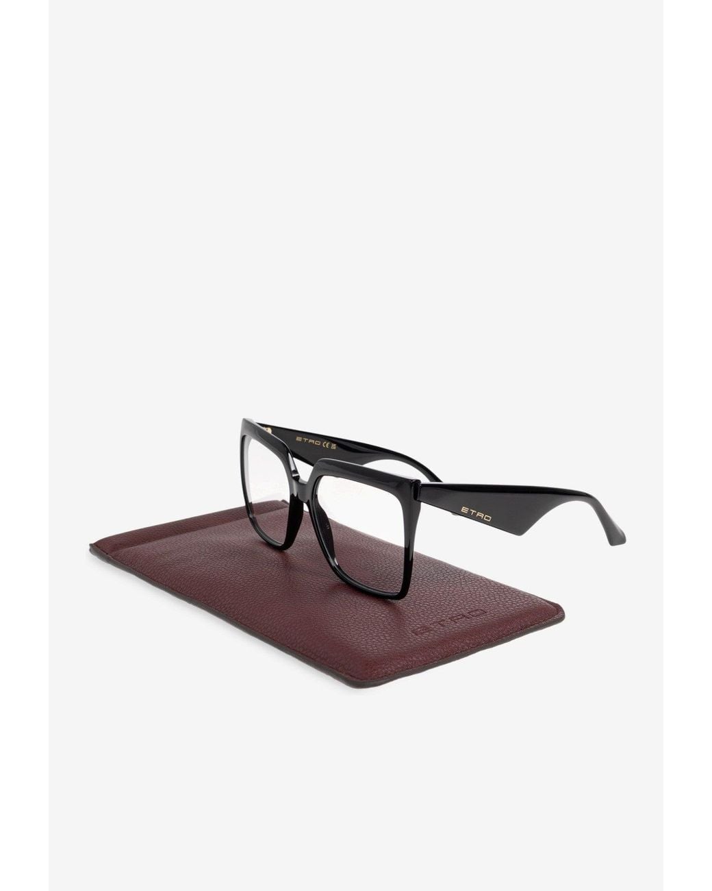 Etro Black Oversized Square Logo Glasses