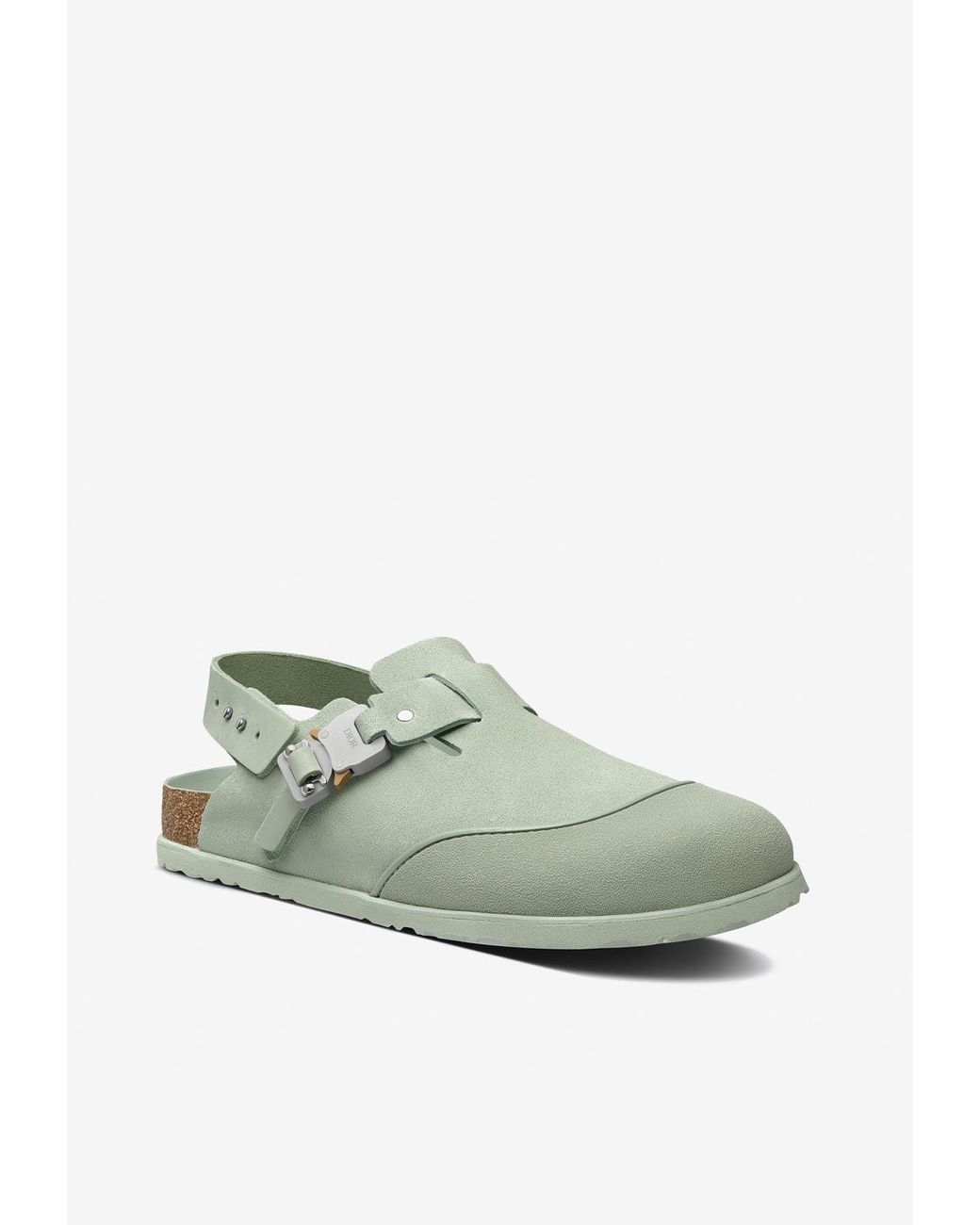 Dior X Birkenstock Tokio Mules In Nubuck Calfskin in Green Dior X Birkenstock Tokio Mules In Nubuck Calfskin in Green