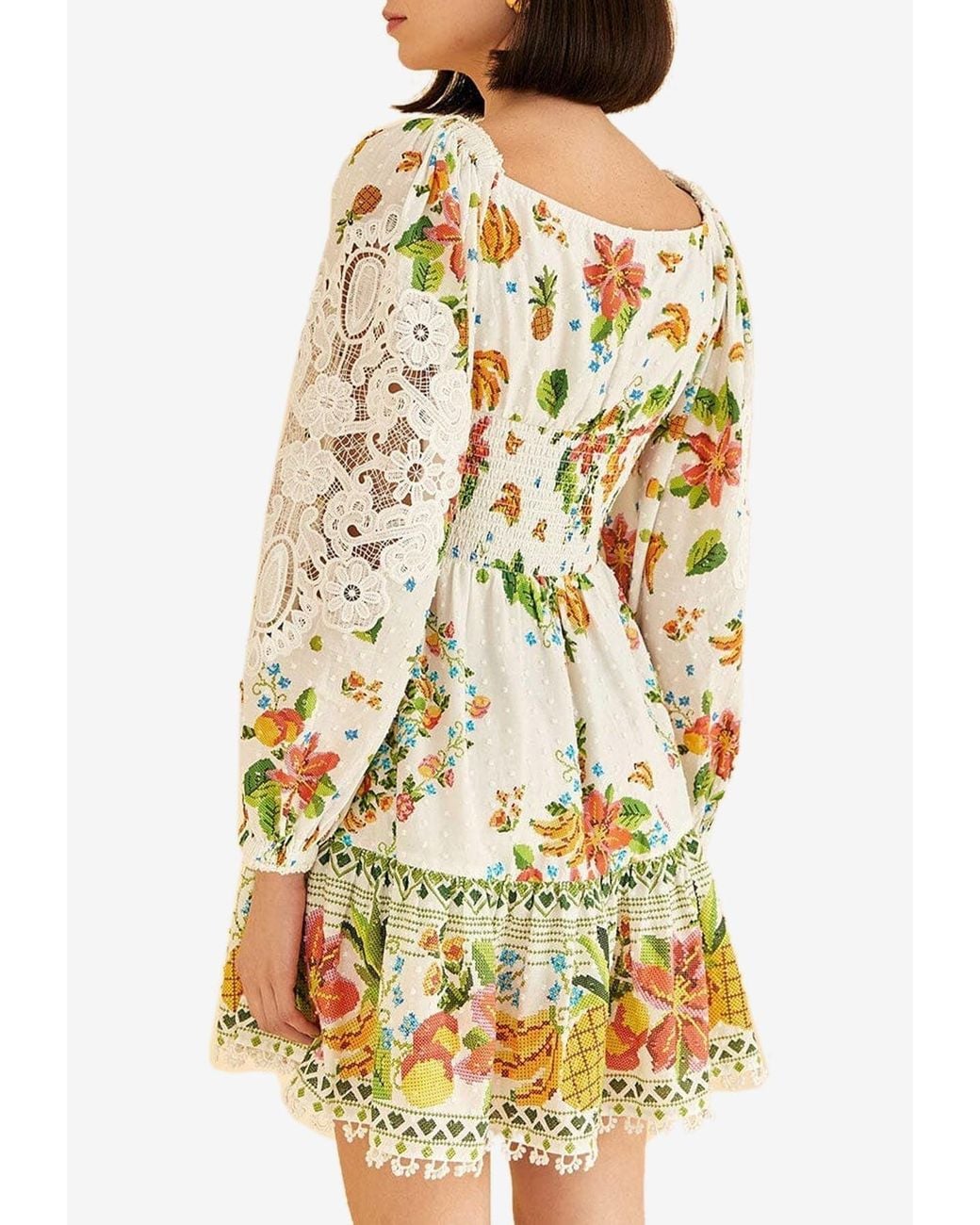 FARM Rio Off-white Tropical Romance Scarf Mini Dress | Lyst FARM Rio Off-white Tropical Romance Scarf Mini Dress | Lyst