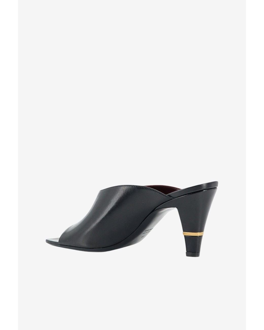 Versace Black Giulietta 80 Leather Mules