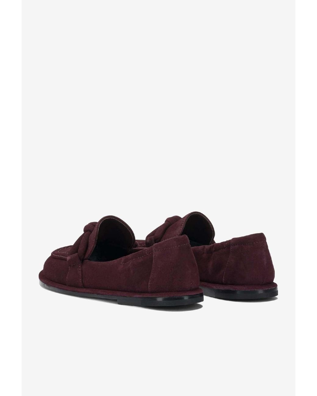 Pomme D'or Brown Mia Braided Suede Loafers