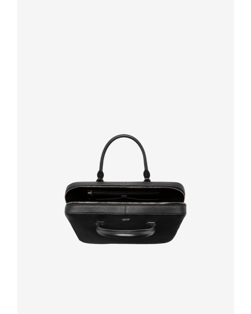 Tom Ford Black Elliot Leather Briefcase for men