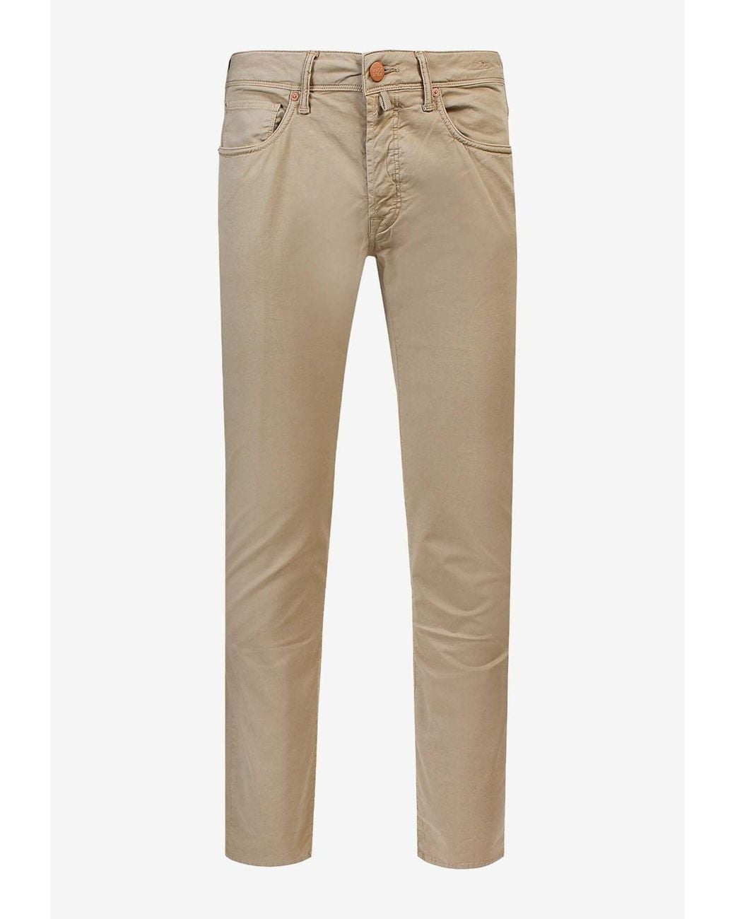 Incotex Natural Logo Patch Slim Jeans for men
