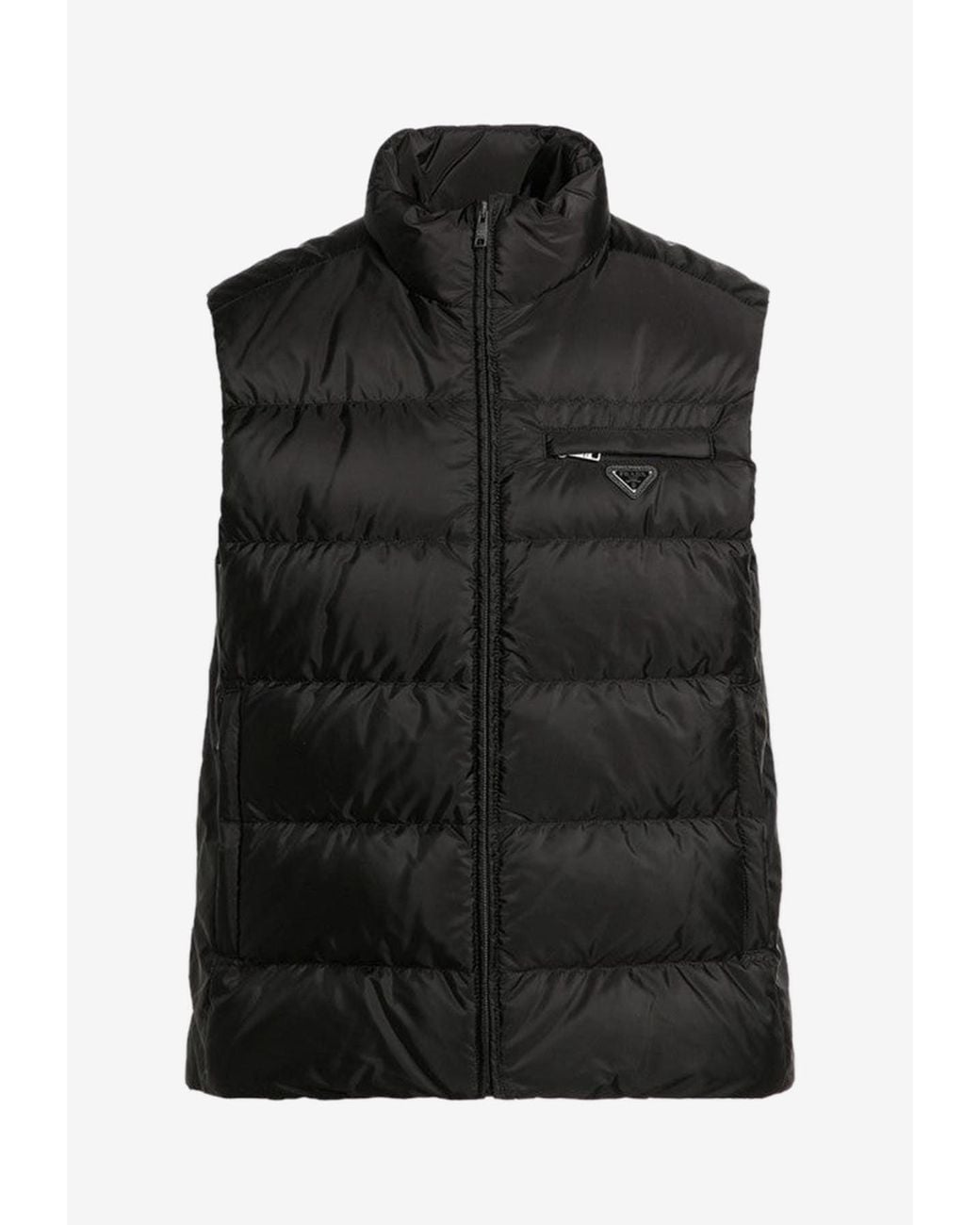 Prada Padded Vest Re-Nylon in Black for Men | Lyst