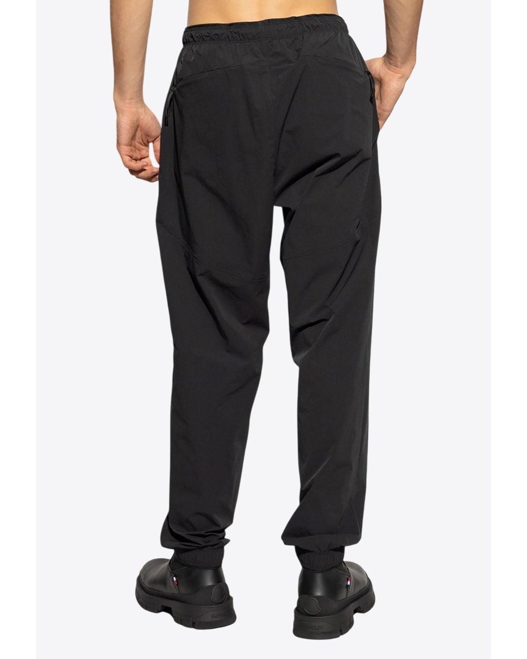 Moncler Black Logo Patch Track Pants for men