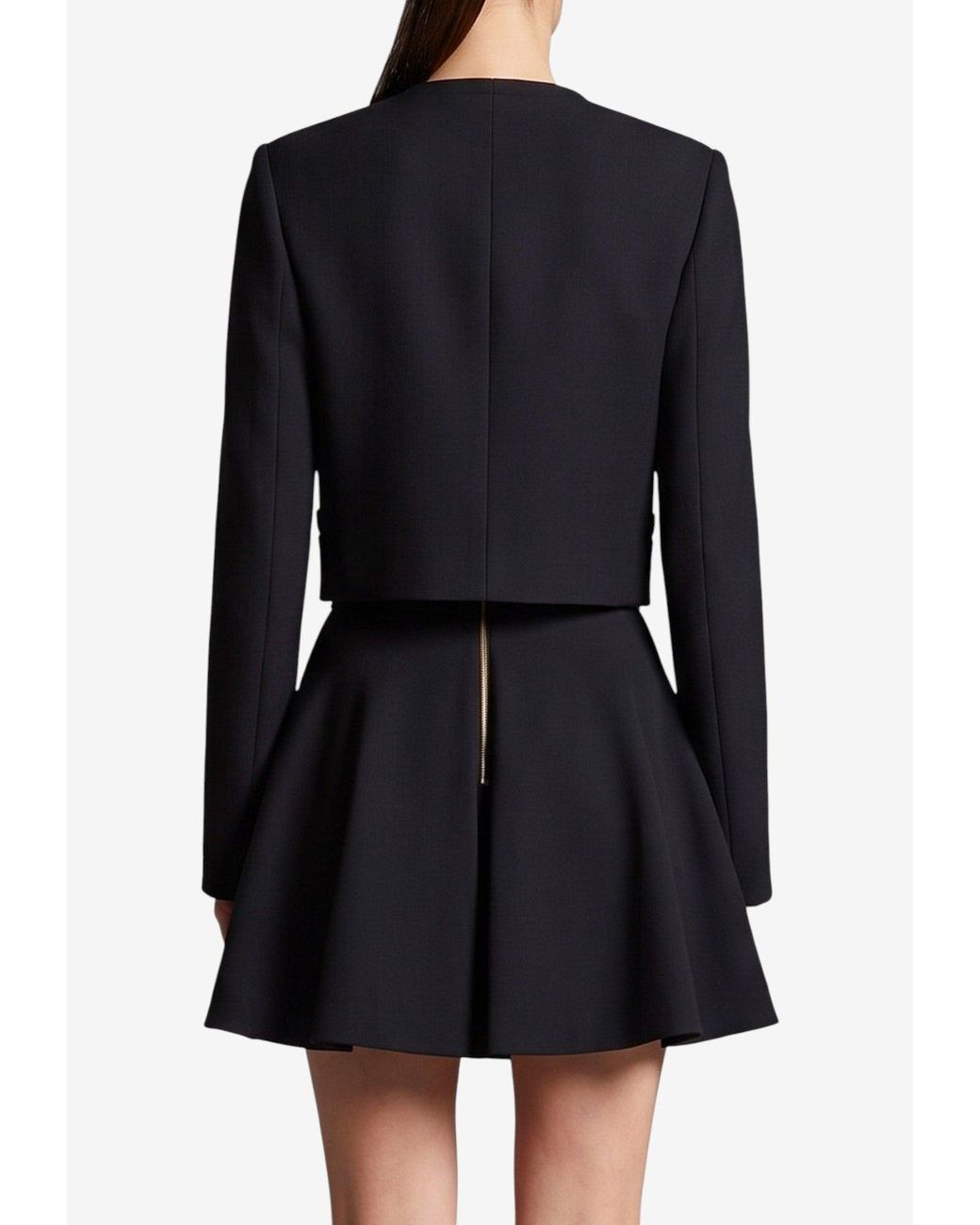 Versace Black Cropped Natté Wool Jacket