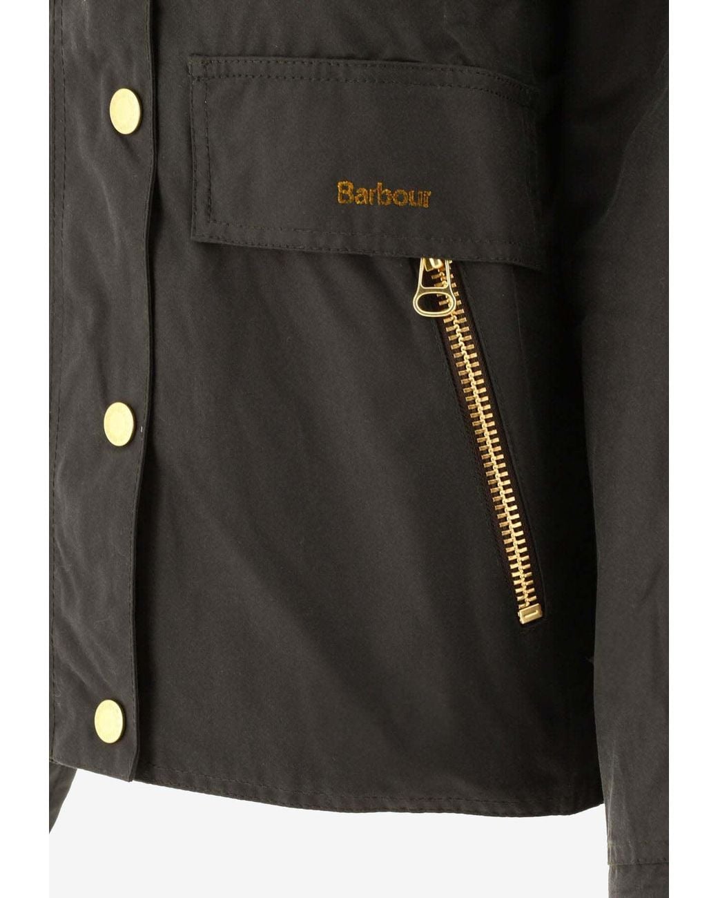 Barbour Black Logo-Embroidered Buttoned Jacket