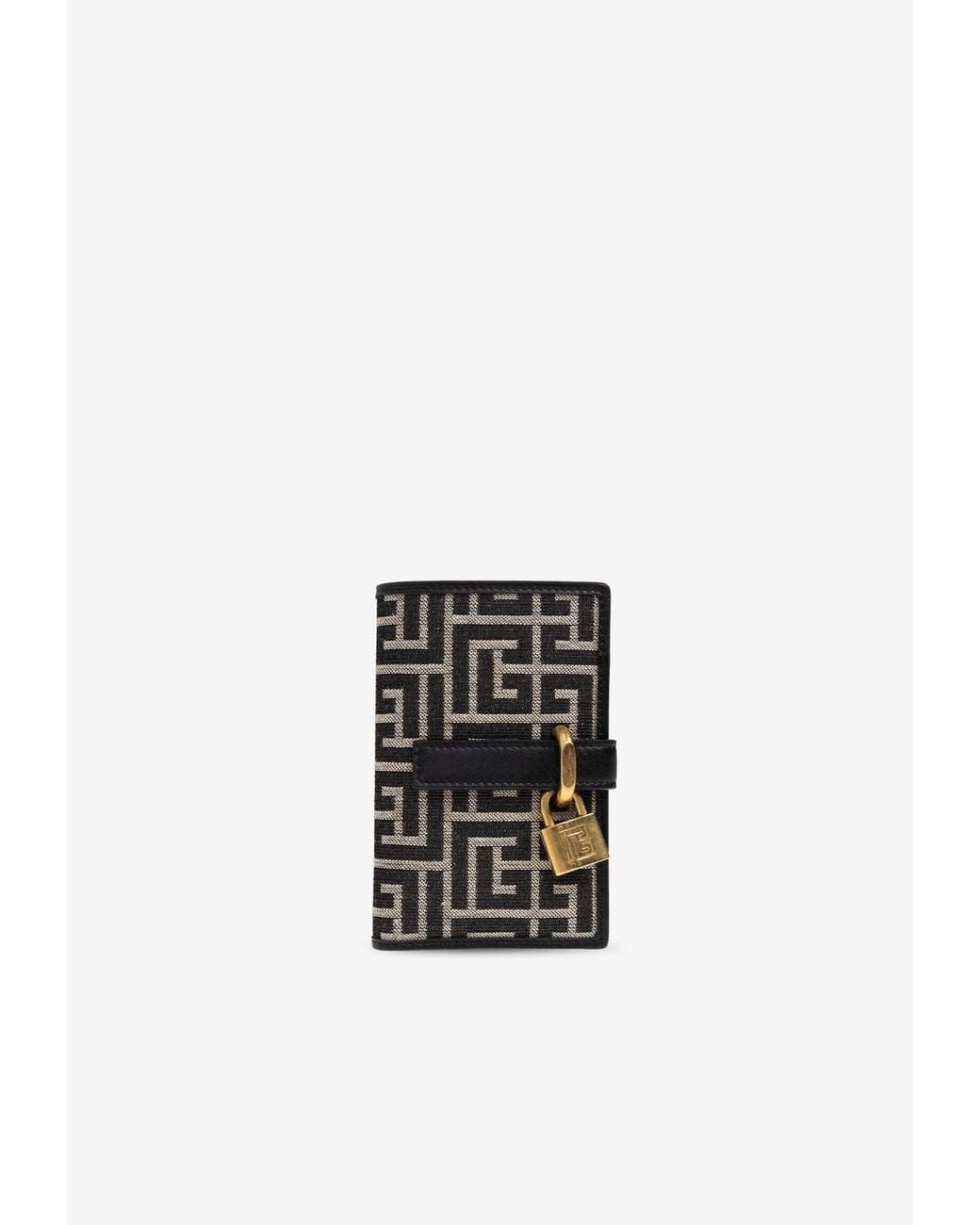 Balmain White Monogram Padlock Wallet