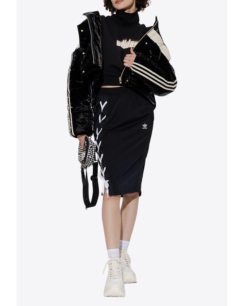 ☆Adidas☆Always Original Laced Skirt Black Adidas Originals ALWAYS ORIGINAL LACED Lace Up A-Line dress