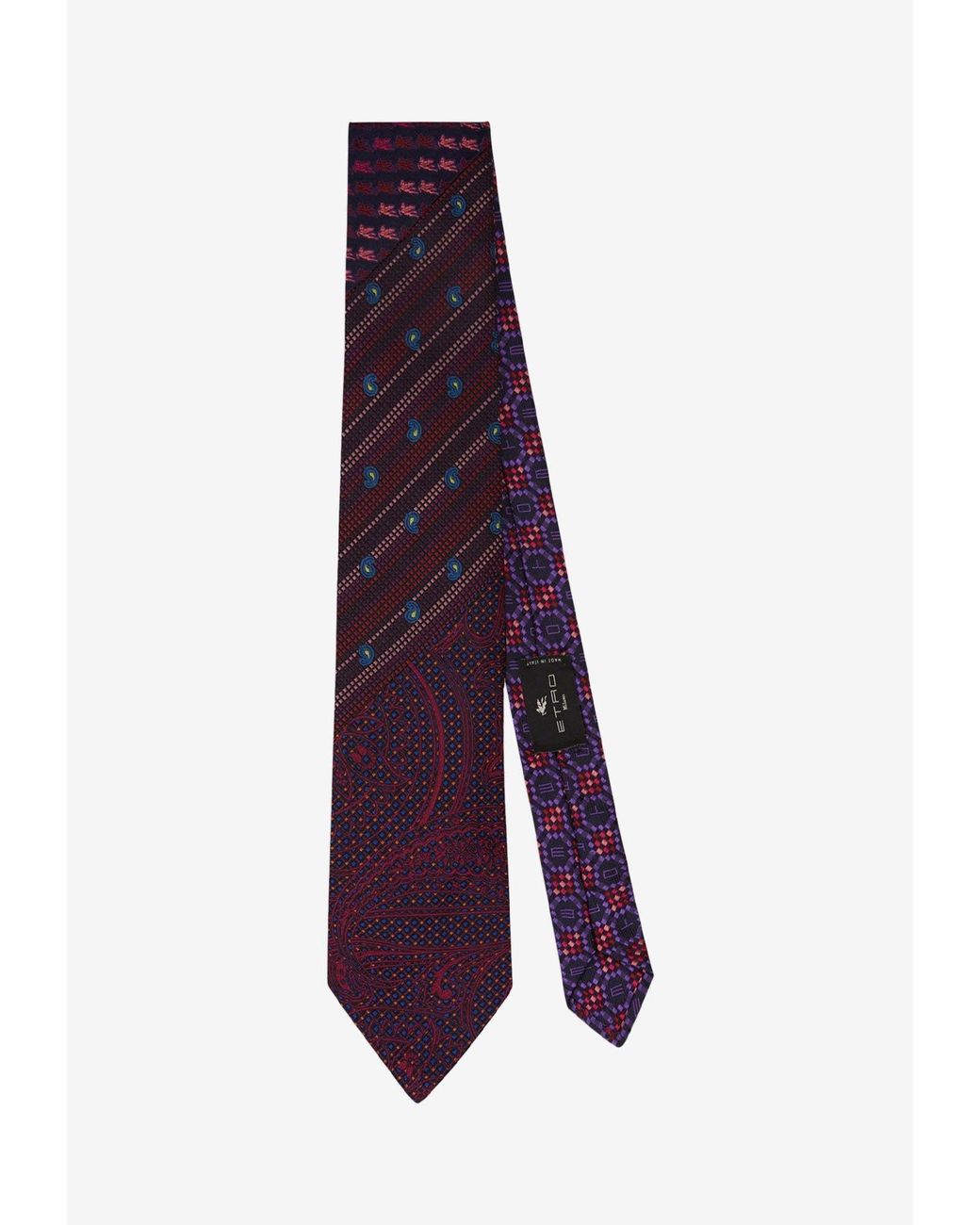 Etro Geometric Jacquard Silk Tie in Purple for Men | Lyst