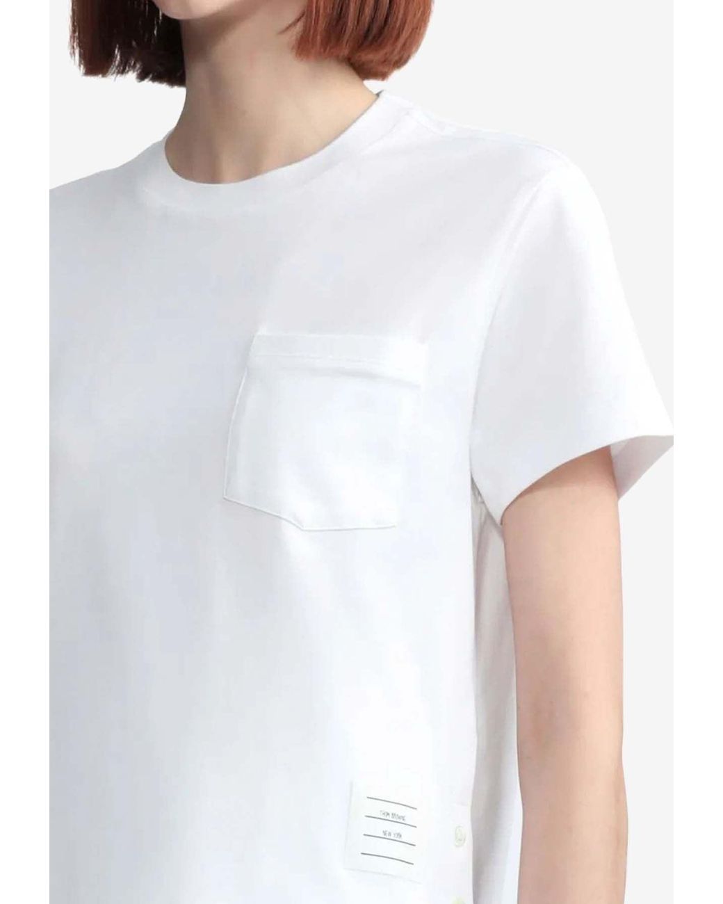 Thom Browne White Name Tag Patch T-Shirt