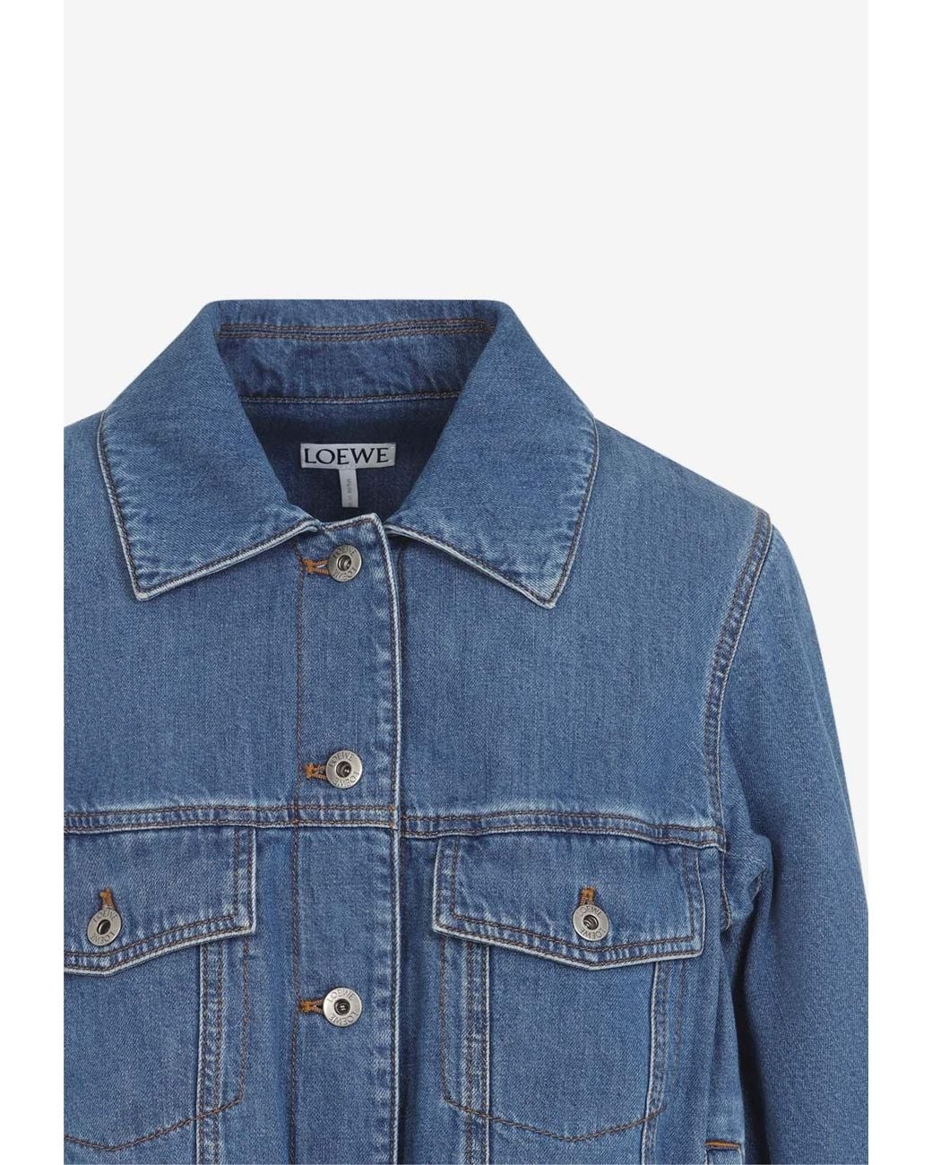 Loewe Blue Balloon-Sleeved Denim Jacket