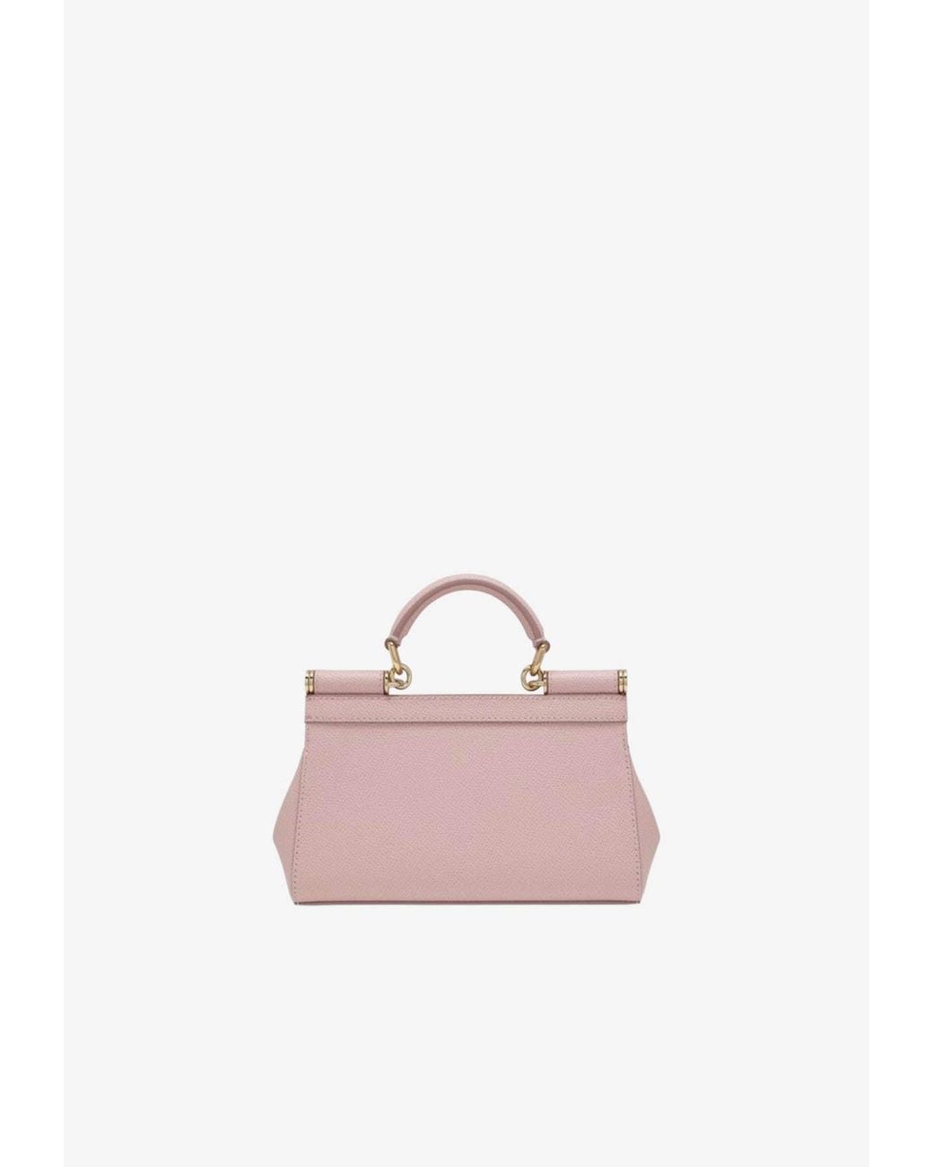 Dolce & Gabbana Pink Small Sicily Leather Top Handle Bag