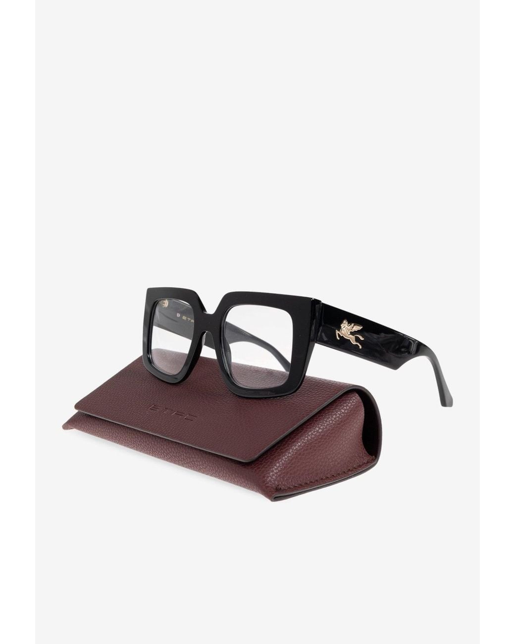 Etro Black Pegasus Square Glasses