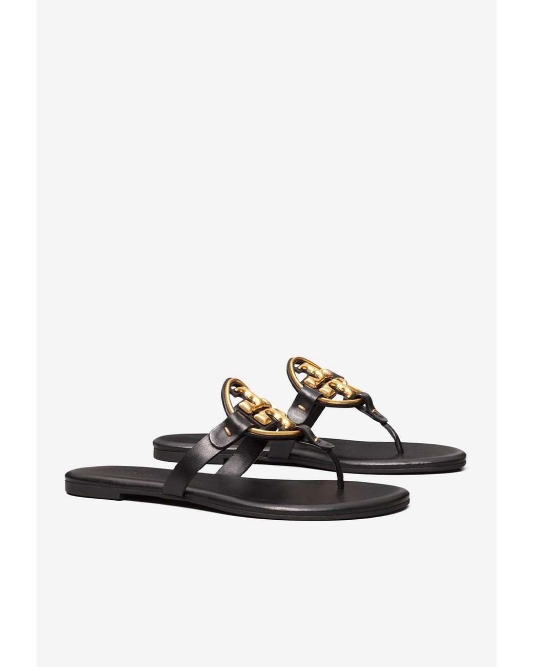 miller leather logo sandals