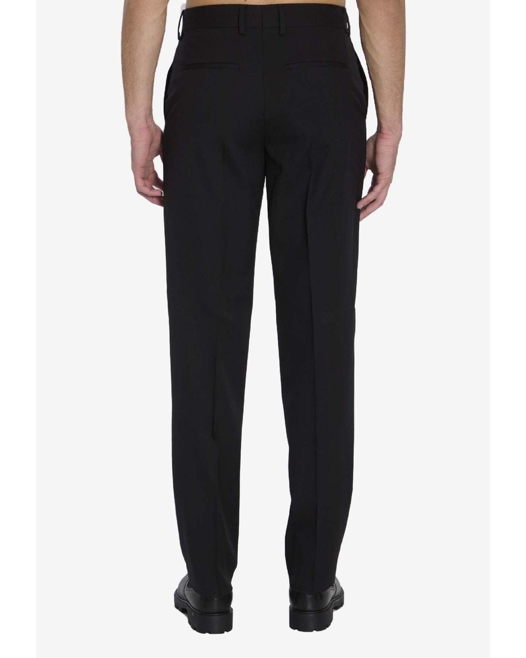 Fendi Black Classic Wool Pants for men