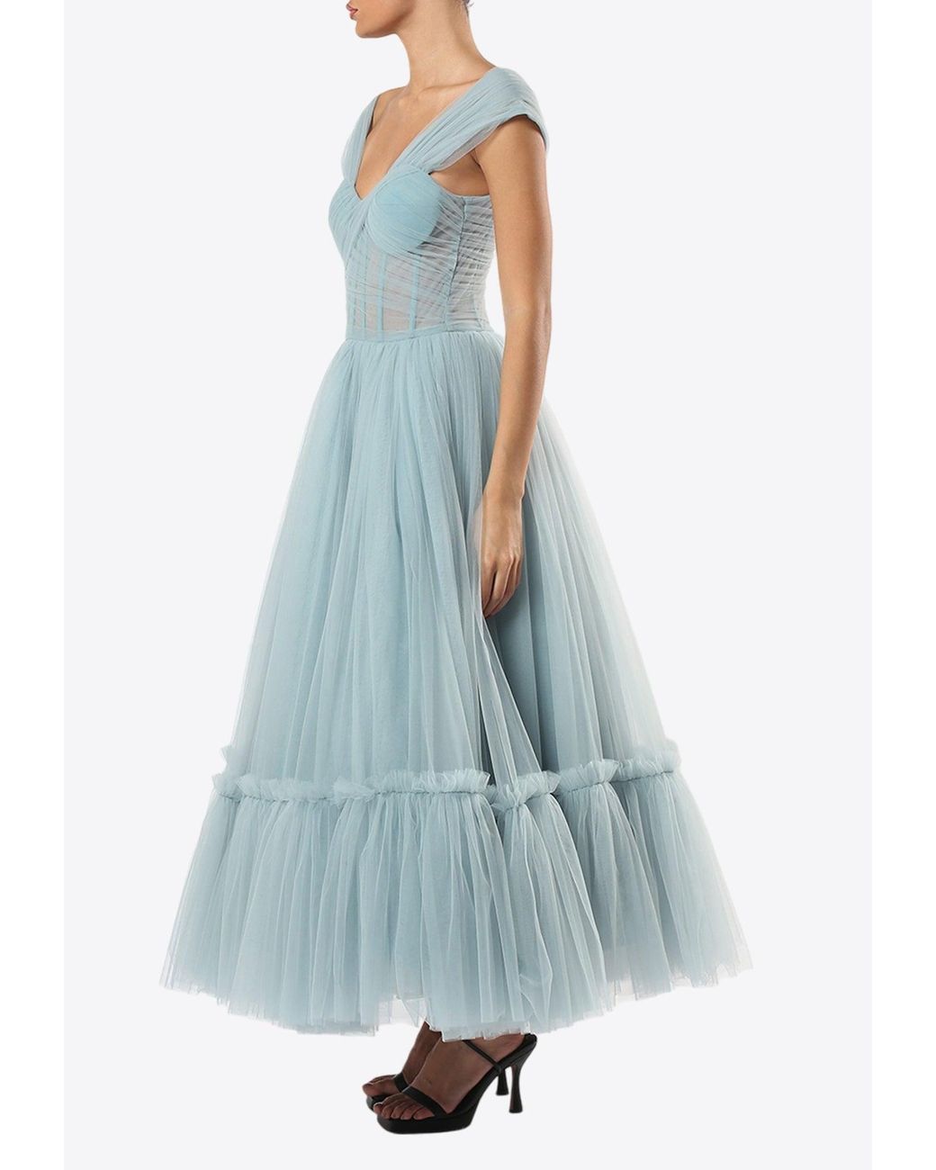 flared midi dress with sleeves Wool Blend Fit and Flare Midi Dress – Vintage Winter Dress 5301 Gray / XL