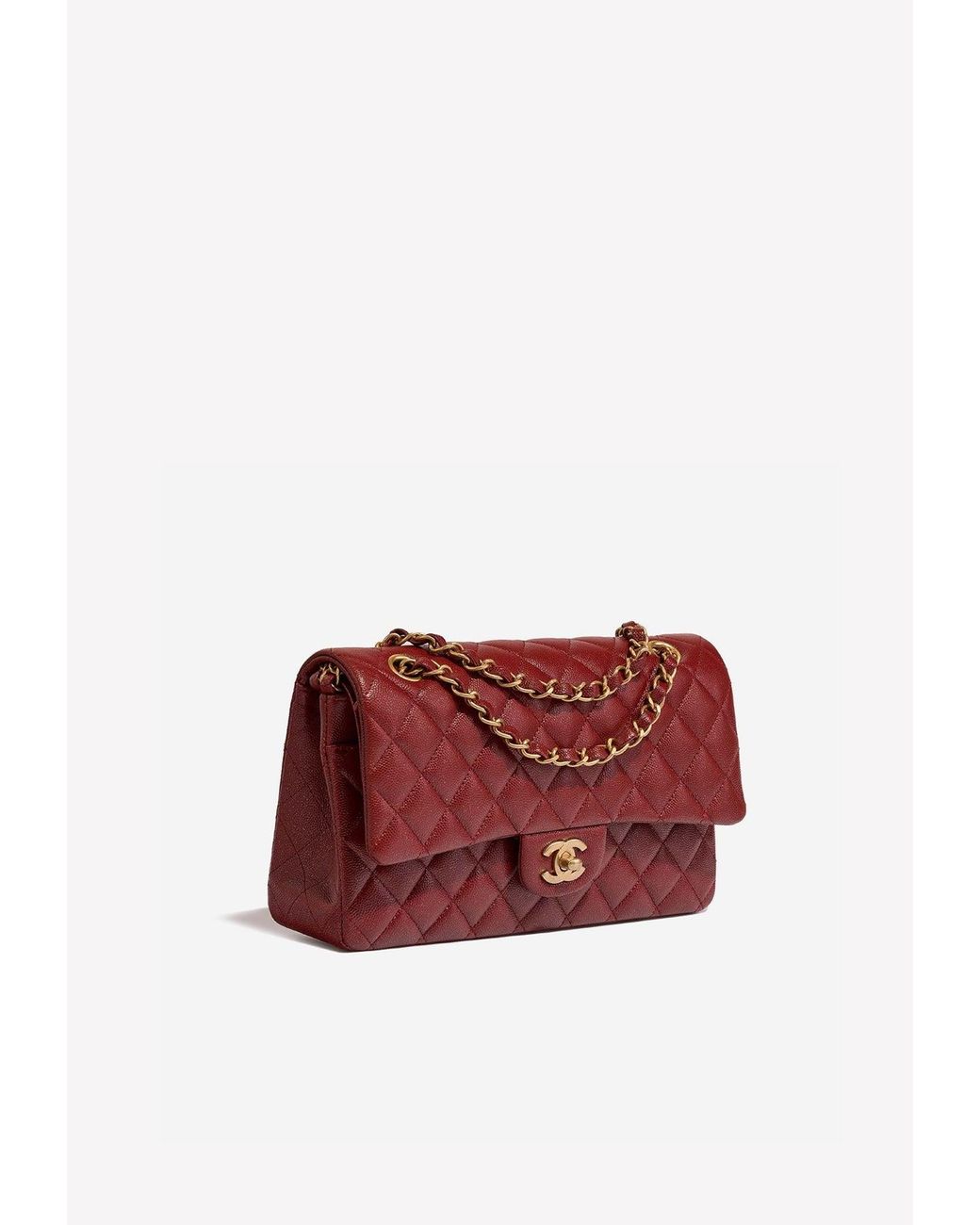 Chanel Medium Timeless Shoulder Bag In Red Caviar Leather With