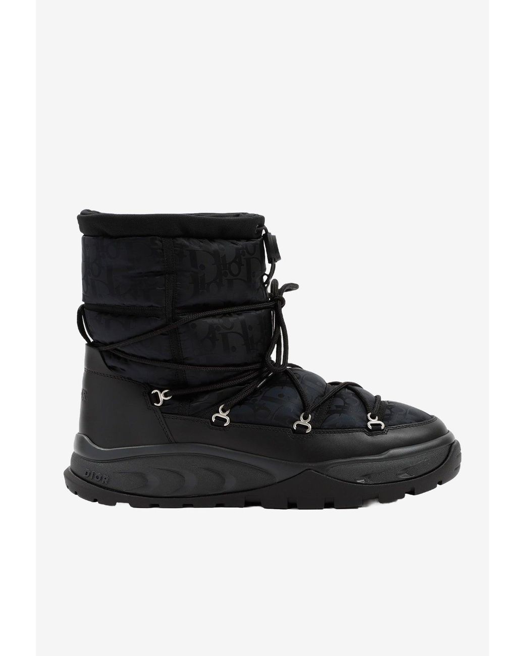 Dior Laceup Smooth Leather Snow Boots in Black for Men Lyst UK