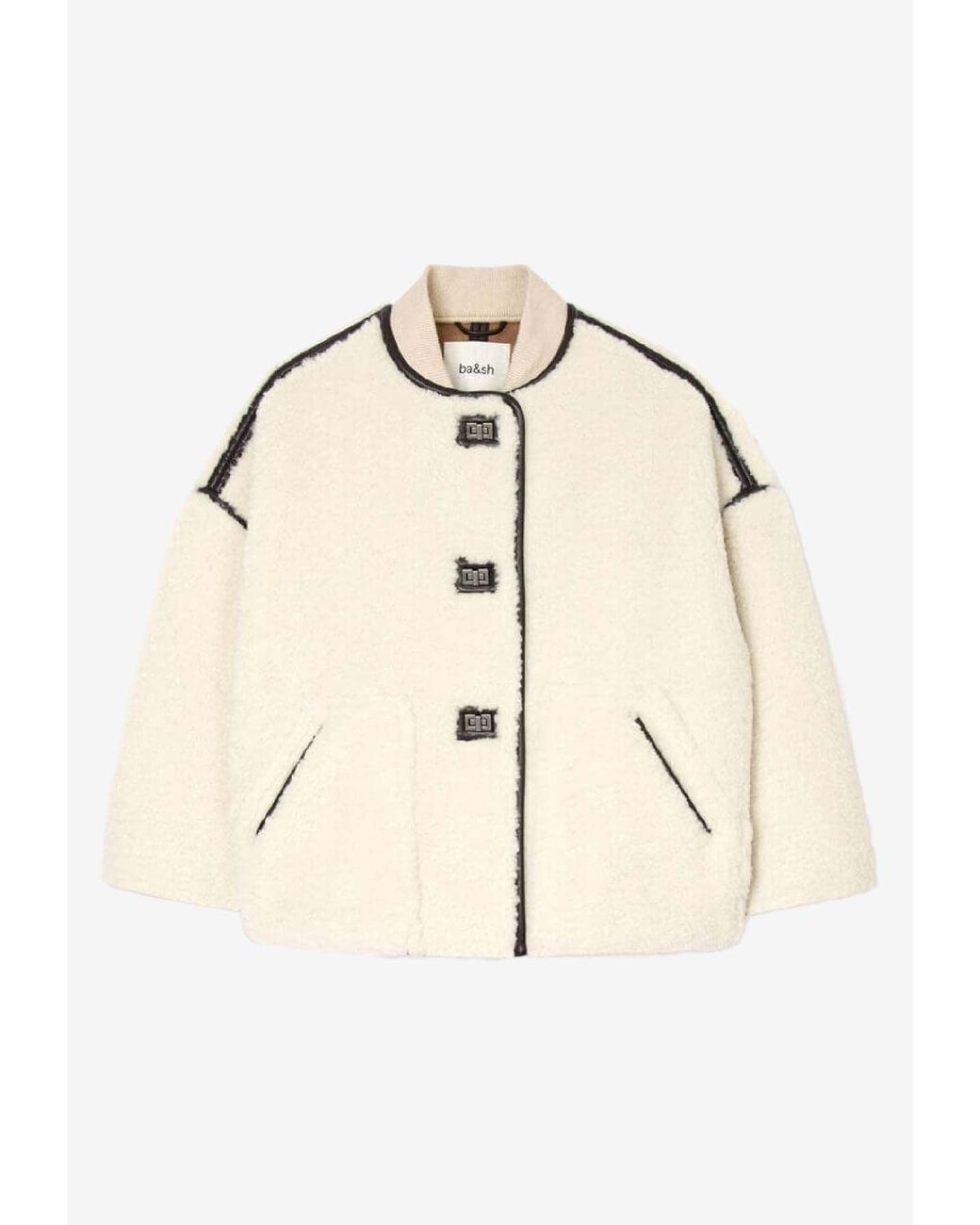 Ba&sh Natural Maury Oversized Shearling Coat