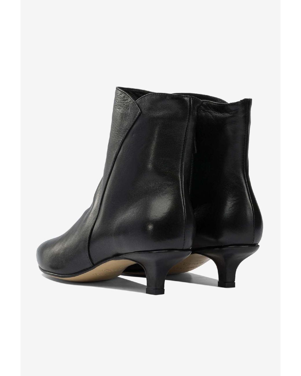 Pomme D'or Black Elodie Leather Ankle Boots