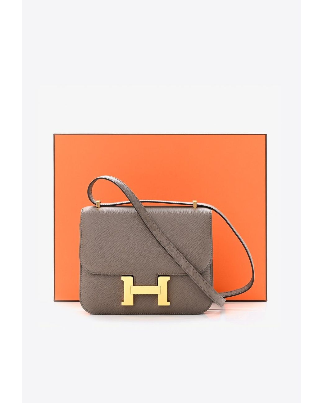 Hermès Constance Wallet Etain Epsom Leather Rose Gold Hardware at