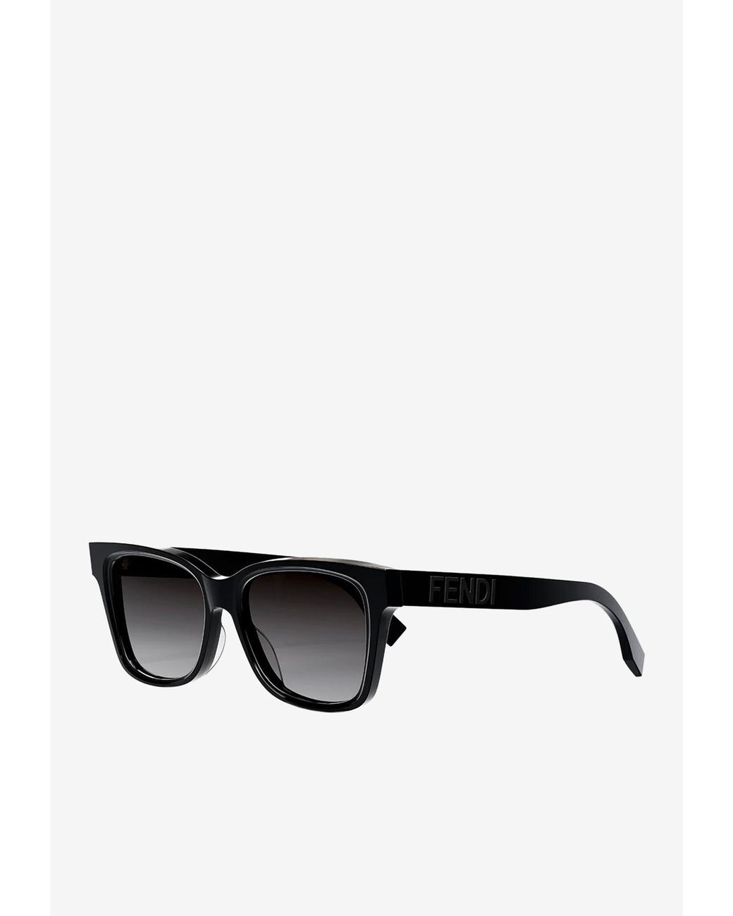 forskel bryder daggry Dum Fendi Logo Square Polarized Sunglasses in Black | Lyst