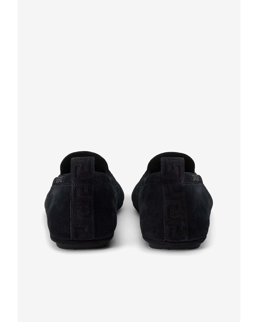 Versace Black Villa Suede Loafers for men