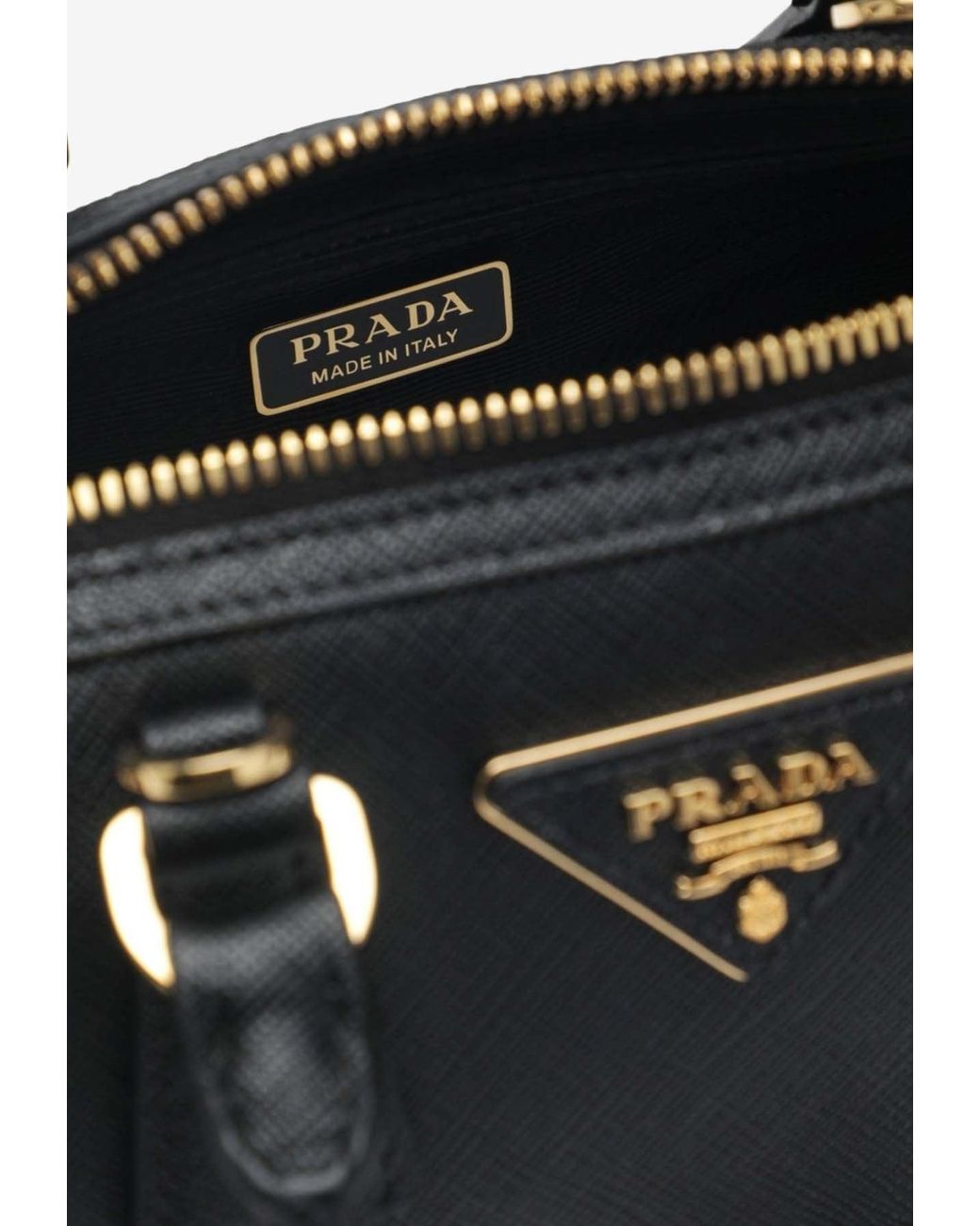 Prada Black Small Saffiano Leather Top-Handle Bag