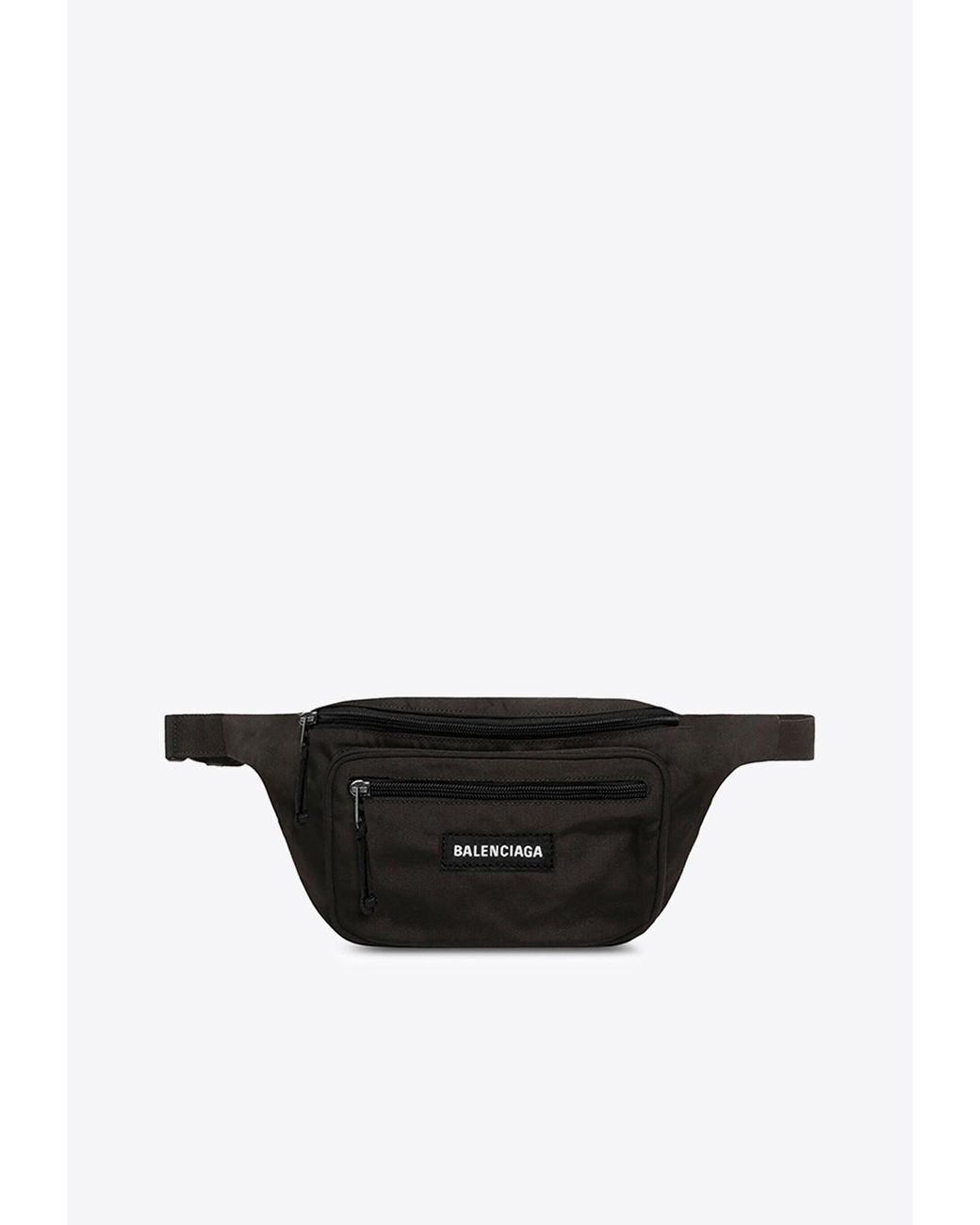 Balenciaga Explorer Logo Patch Belt Bag in Black for Men | Lyst