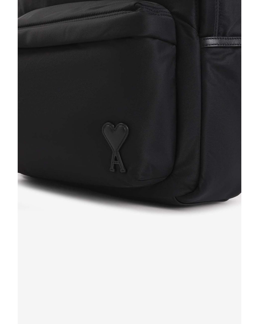 AMI Black Marcel Backpack With Logo-Patch for men