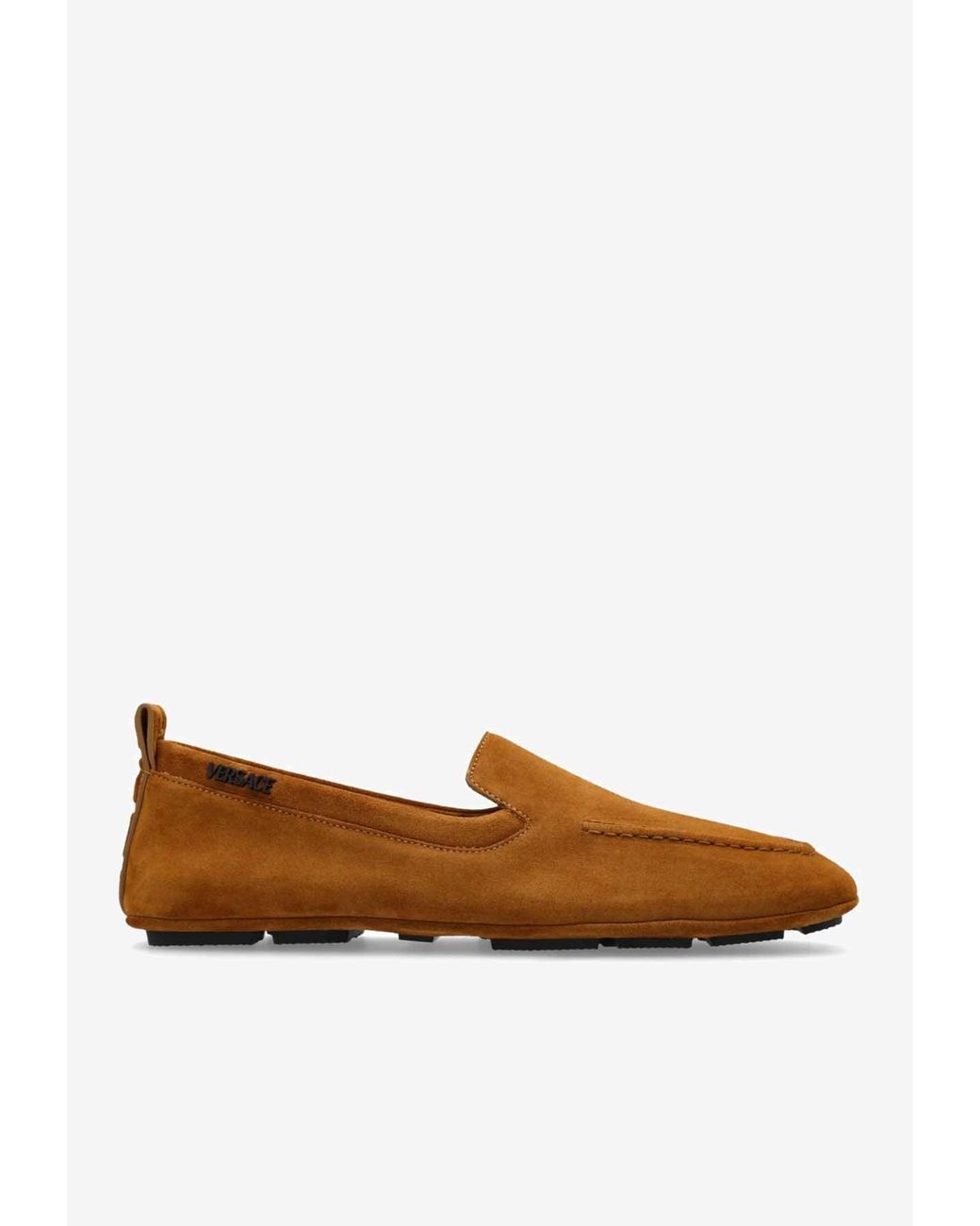 Versace Brown Villa Suede Loafers for men