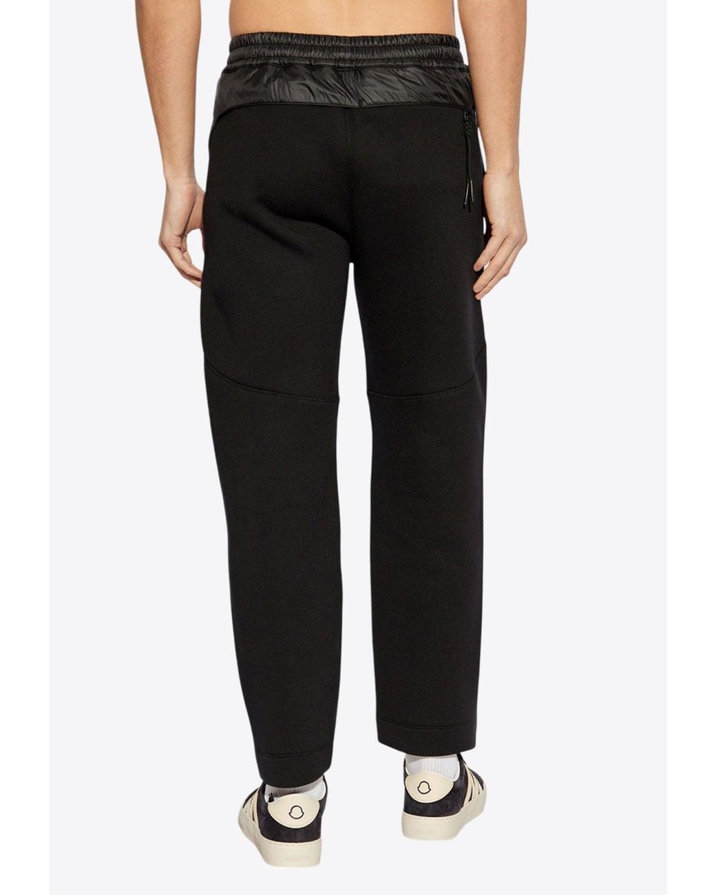 Moncler Black Logo Patch Track Pants for men