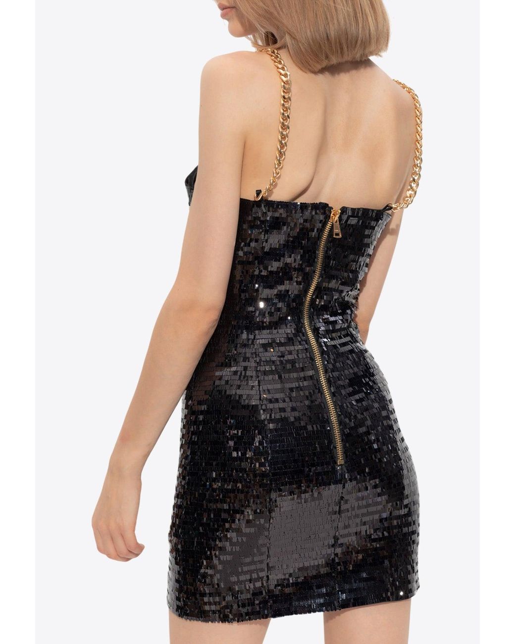 パーティードレス BALMAIN FF1R5112JC64 Dresses Chain strap mini dress Balmain Chain Strap Mini Dress – BALTINI