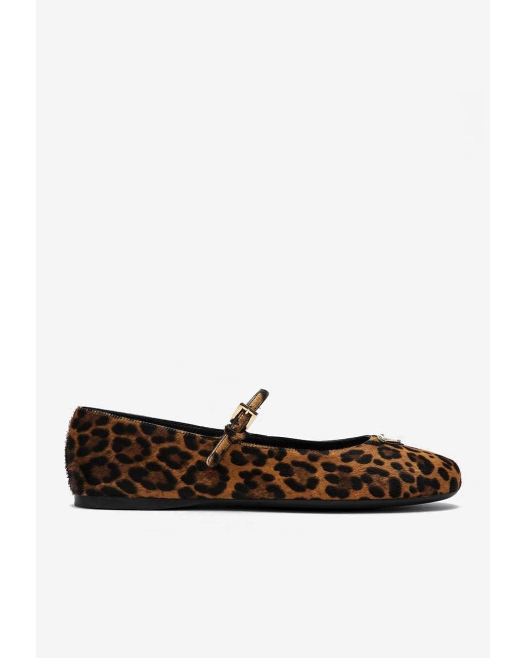 【関税込み】PRADA Leather ballet flats with animal print Prada Leopard Print Leather Ballet Flats in White | Lyst