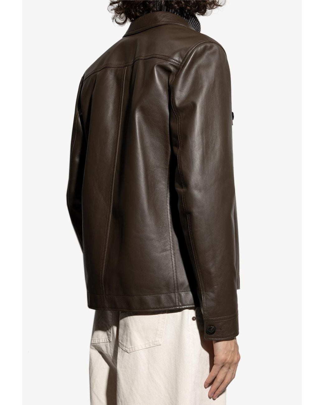 Tom Ford Brown Leather Jacket for men