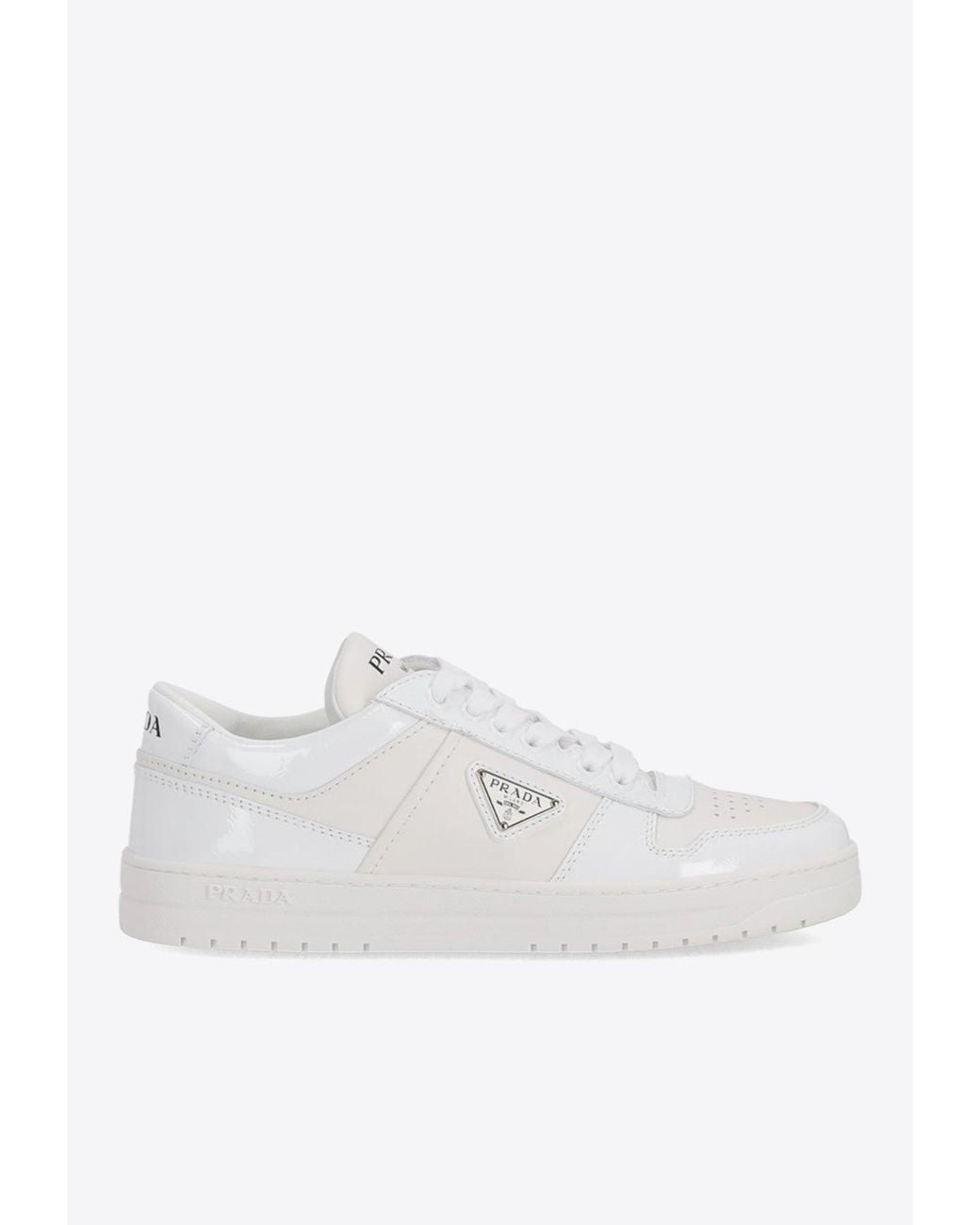 Prada White Downtown Leather Sneaker
