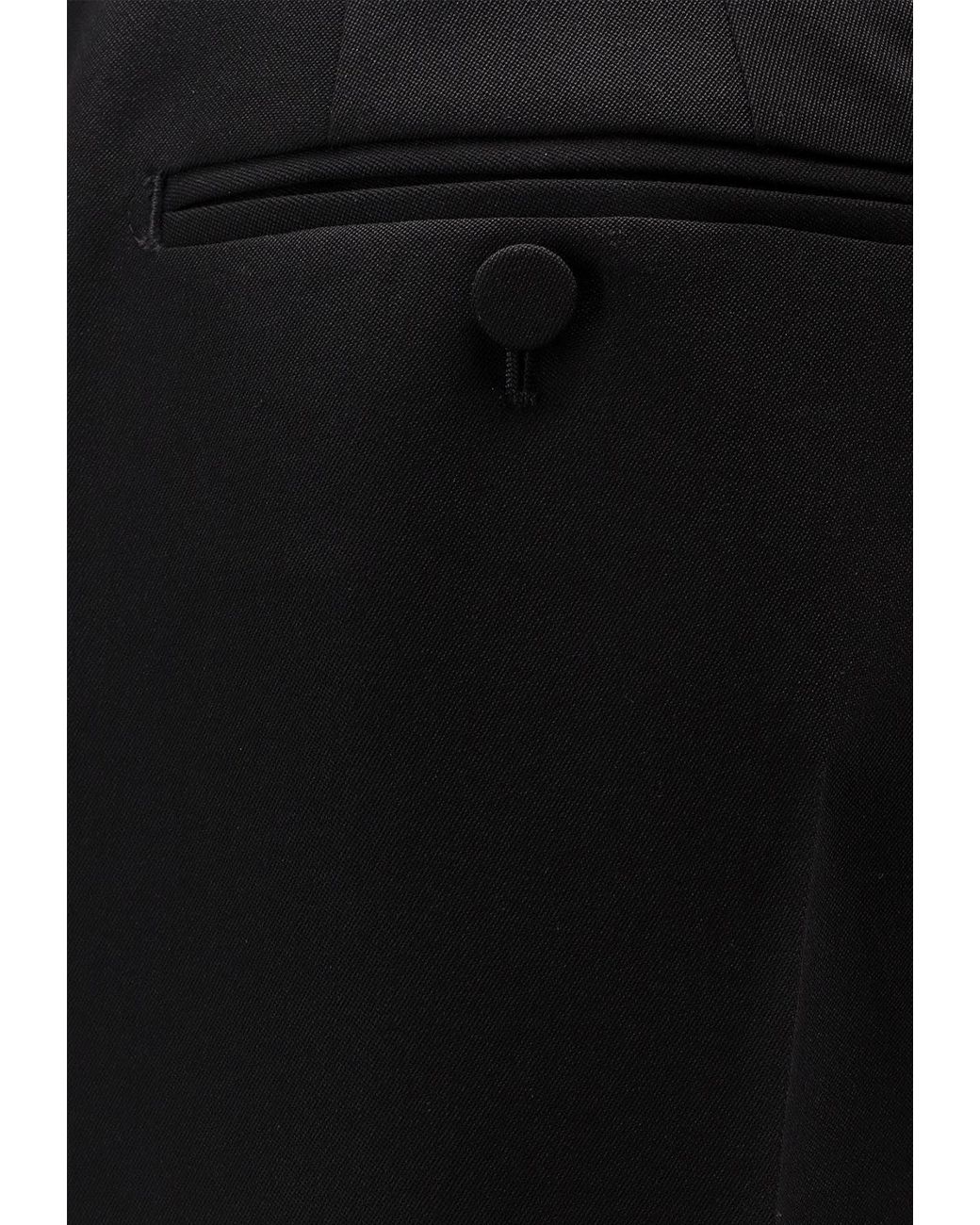 Tom Ford Black Sharp Wool Pants With Pleats
