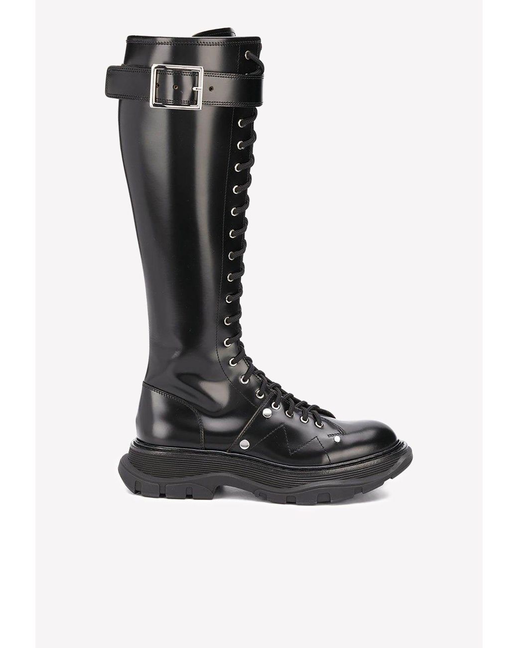 alexander mcqueen knee high boots