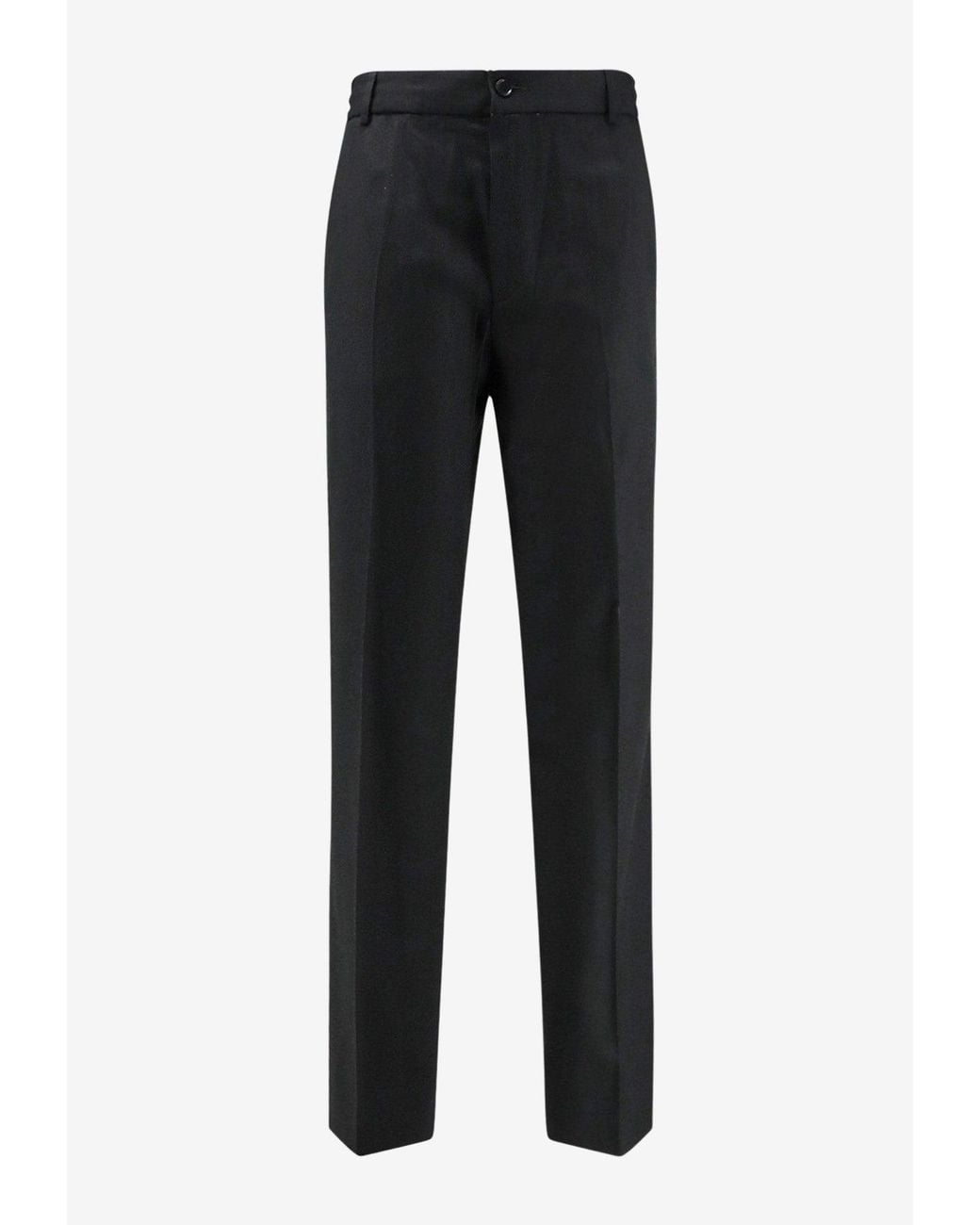 Moncler Black Elasticated Drawstring Waist Tailored Wool Pants for men