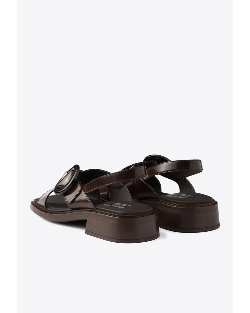 Prada Brown Buckled Sandals