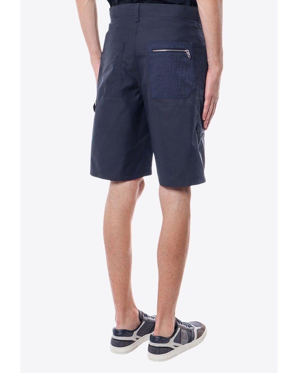 Fendi Blue Essential Bermuda Shorts for men