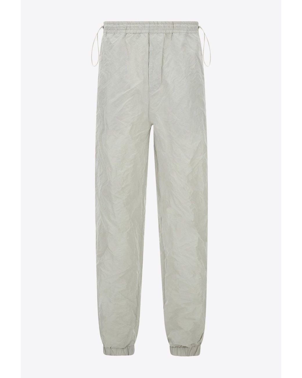 Ferragamo Gray Logo Patch Drawstring Track Pants for men