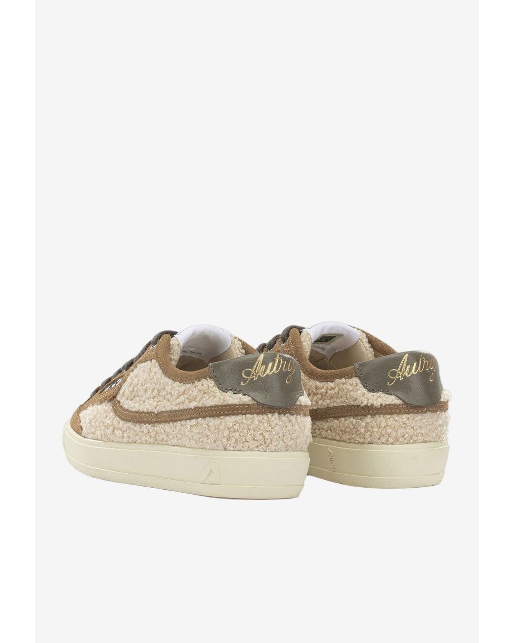 Autry Brown Windscape Bouclé Low-Top Sneakers