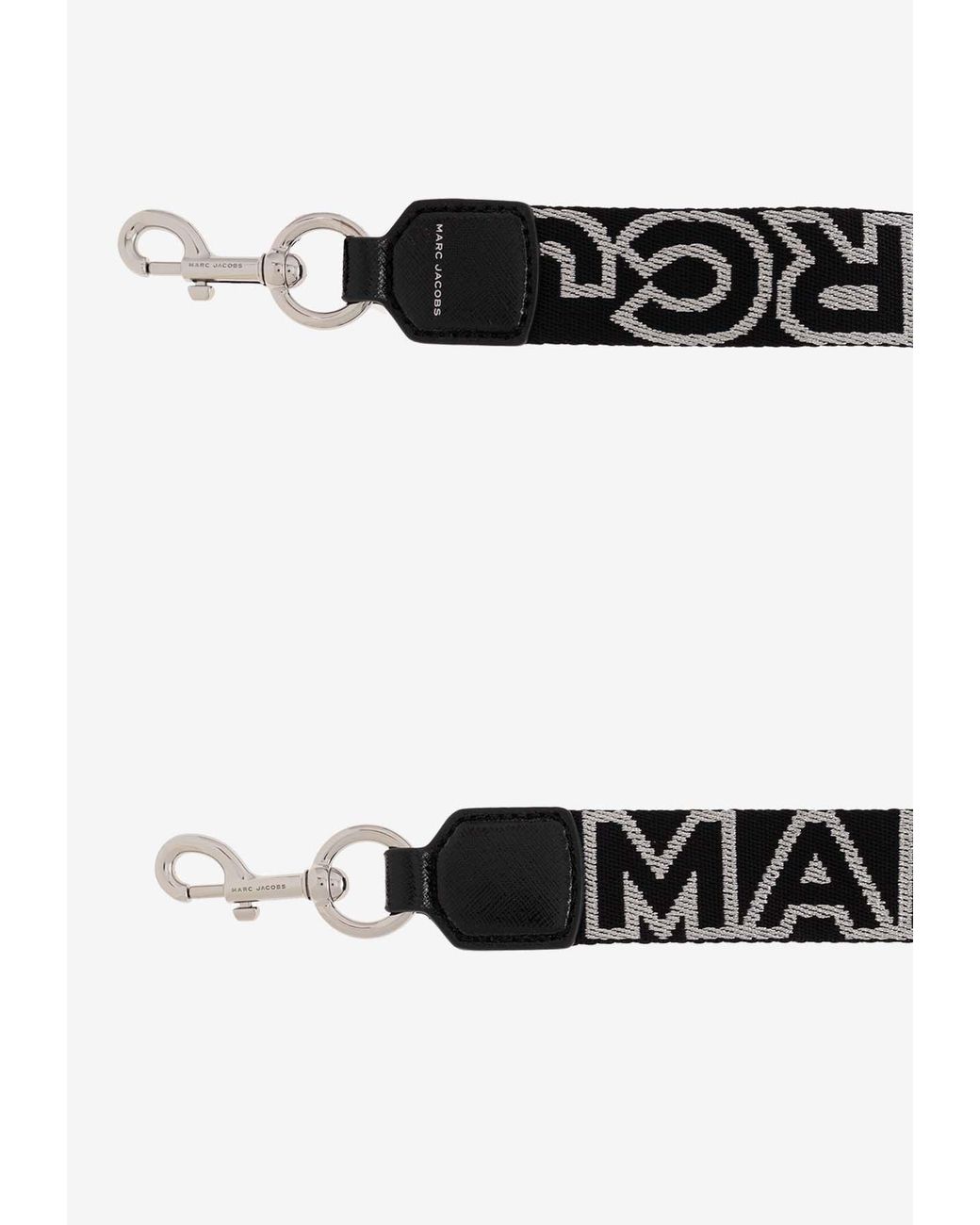 Marc Jacobs Black Thin Outline Logo Webbing Strap