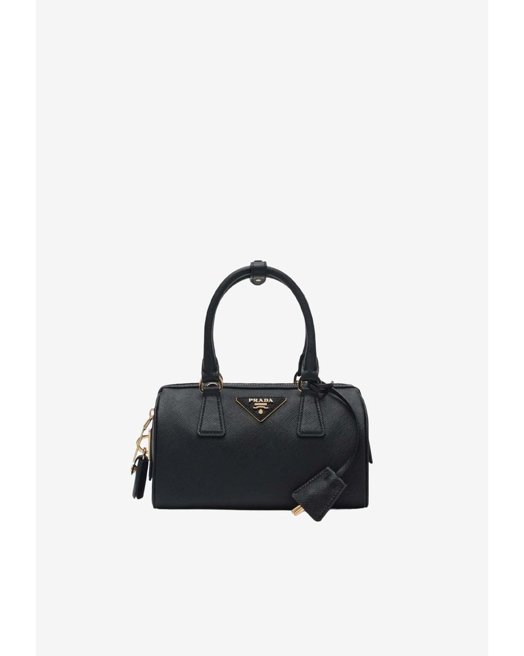 Prada Black Small Saffiano Leather Top-Handle Bag